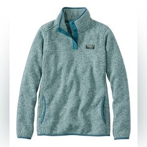 L.L.Bean Sweater Fleece Pullover small petite teal storm